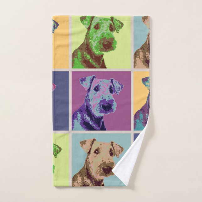 Grille d'art pop Airedale Terrier (Serviette à main)