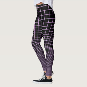 Grille de lueur lilas sur leggings noirs