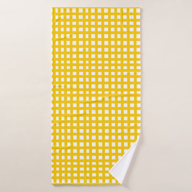 grille de maillage carré jaune (Serviette de bain)