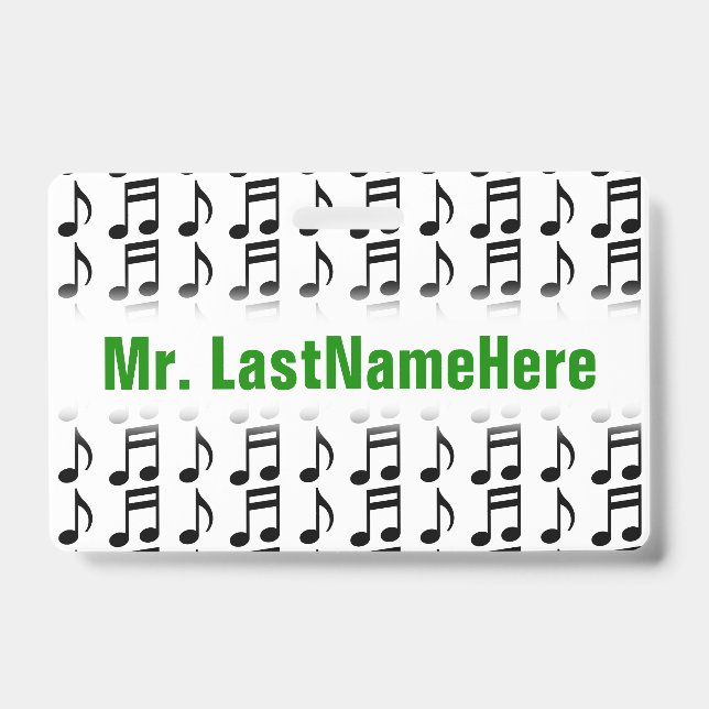 Grille de notes de musique + Badge personnalisé av (Avant)