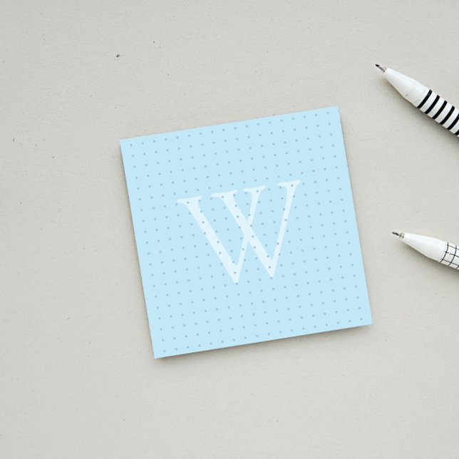 Grille de point Monogramme bleu clair Post-it (Créateur téléchargé)