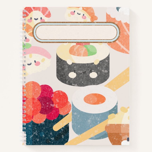 Grille de points Carnet spirale Sushi Design (Devant)