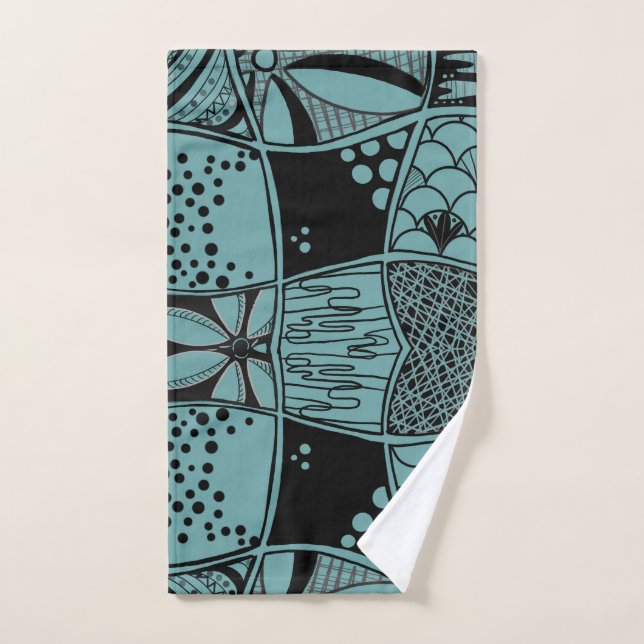 Grille de sarcelle contemporaine & Illustration de (Serviette à main)