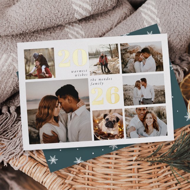 Grille de vacances | Carte Foil Collage photo mode (Créateur téléchargé)