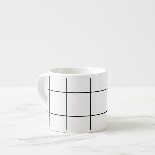 Grille d'Espresso Mug moderne noir et blanc (Devant gauche)