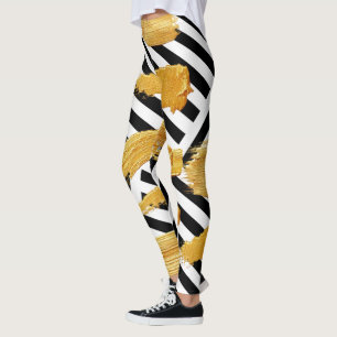 Grille Gold Leggings noir et blanc