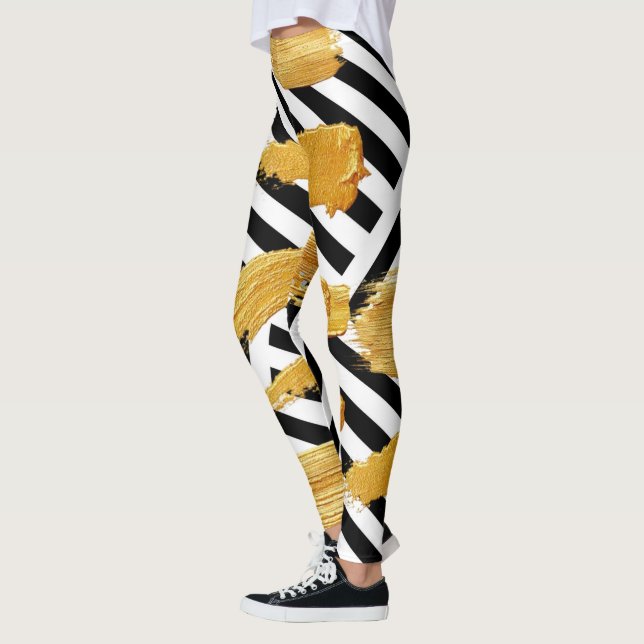 Grille Gold Leggings noir et blanc (Gauche)