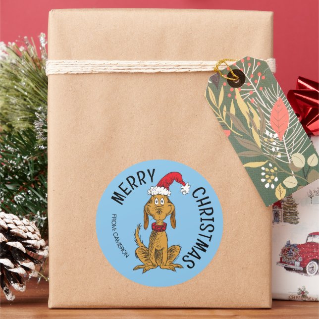 Grille | Max Père Noël | Étiquette cadeau de Noël (vacances)