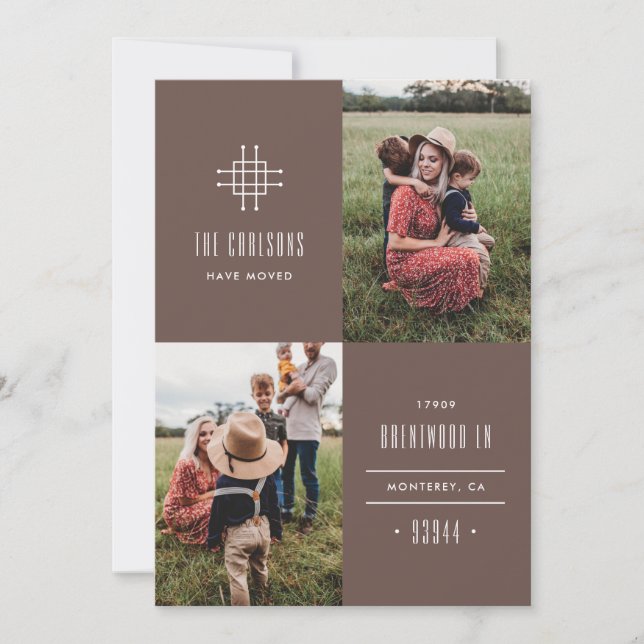 Grille Moving Faire-part - Brown (Devant)