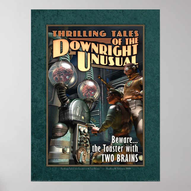 Grille-pain avec deux CERVEAUX Poster (18x24") (Devant)