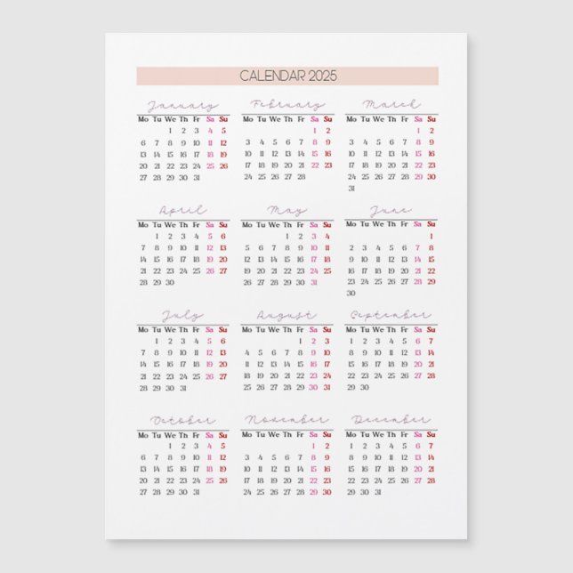 Grille souple 2025 avec points forts du week-end (Devant)