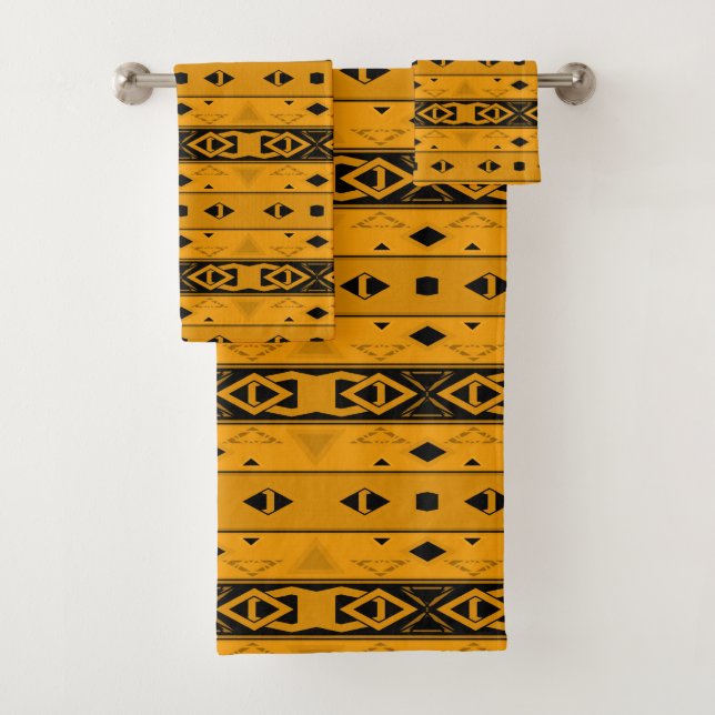 Grilles et formes géométriques jaune noir (En situation)