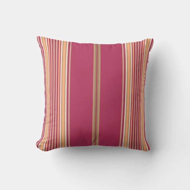 Grilles roses, tannées et blanches sur un Coussin (Recto)
