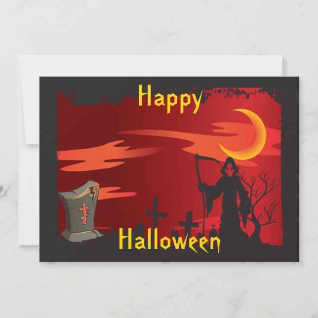 Grim Reaper Halloween Party Invitation (Devant)
