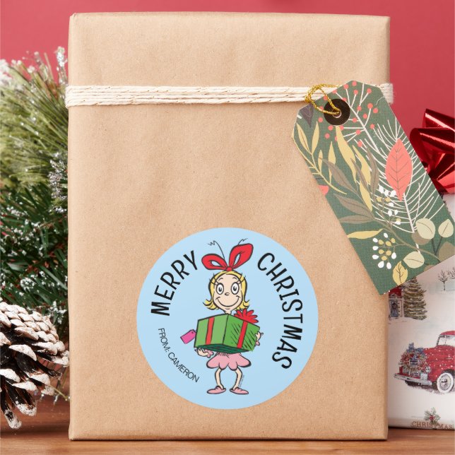Grinch | Cindy-Lou Qui | Étiquette de Cadeau de No (vacances)