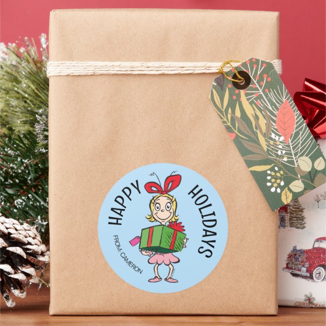 Grinch | Cindy-Lou Who | Étiquette de cadeau de No (vacances)