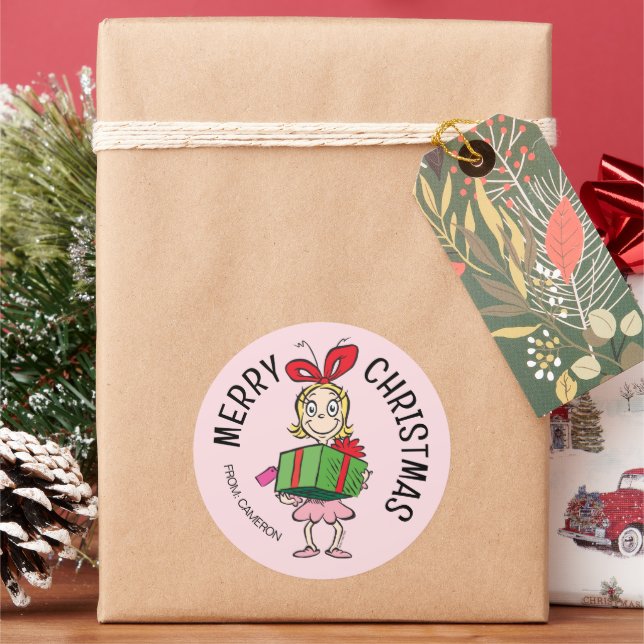 Grinch | Cindy-Lou Who | Étiquette de cadeau de No (vacances)