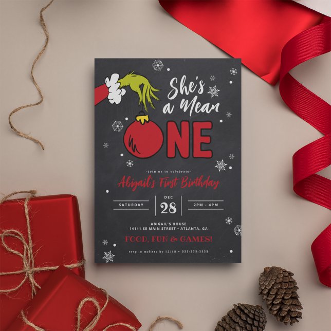 Grinch Elle est méchante Tableau 1er Anniversaire (Créateur téléchargé)