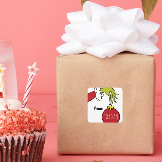 Grinch | Étiquette de cadeau de Noël d'anniversair (Fête)