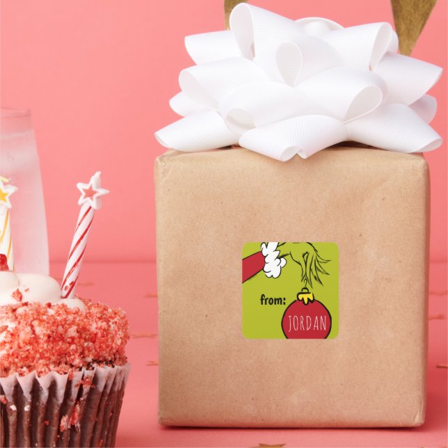 Grinch | Étiquette de cadeau de Noël d'anniversair (Fête)