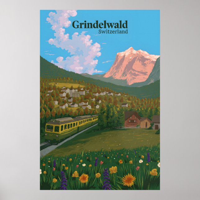 Grindelwald Suisse Affiche de voyage (Devant)