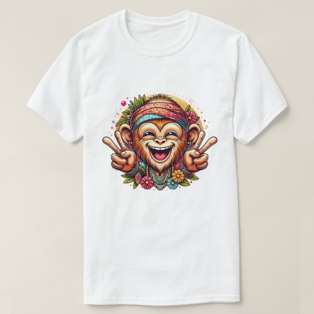 Grinning Peace Monkey Men's T-Shirt (Design devant)