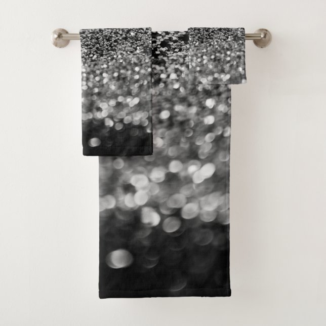 Gris argenté paillettes Bokeh Glam 2 (En situation)