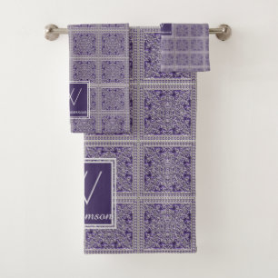 Gris argenté pourpre avec le nom de famille déco