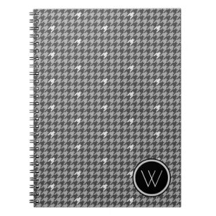 Gris avec Carnet Houndstooth Accent Argent