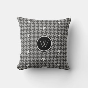Gris avec Coussin Houndstooth Accent Argent