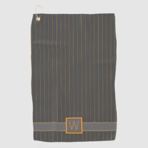 Gris avec la serviette de golf Orange Pinstripes
