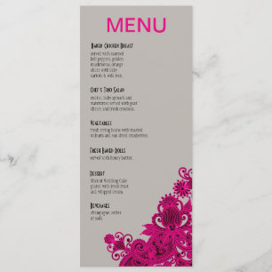 Gris aztèque de fuschia de menu de dîner de