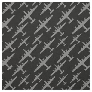 Gris B-24 Libérateur Aéronef Motif Tissu noir