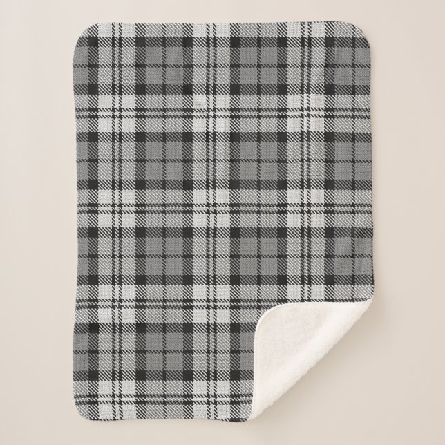 Gris Blackwatch Tartan Design Plaid (Devant)