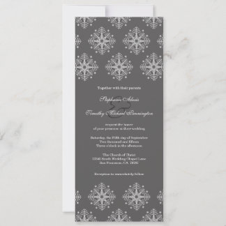 Gris + blanc flocon de neige invitation de mariage