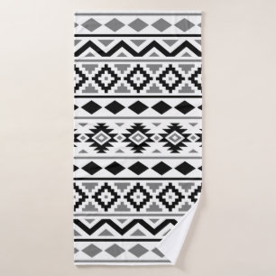 Gris blanc noir du motif III aztèque d'essence