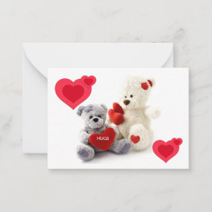 Gris & Blanc Ours & Coeurs Valentines Cartes Enfan