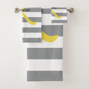 Gris blanc rayé et jaune personnalisé