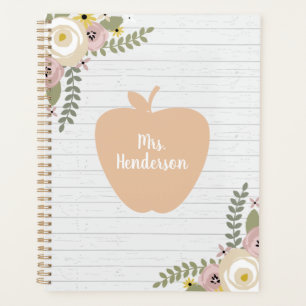 Gris Bois Dusté Floral Rose Pomme Enseignant