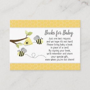 Gris Bumble Abeille Baby shower Cartes de demande