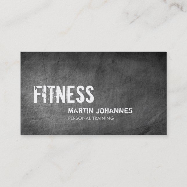 Gris Chalkboard Personal Trainer Carte de visite (Devant)