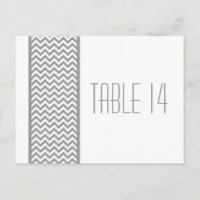 Gris Chevron Bordure Numéro de table Carte postale