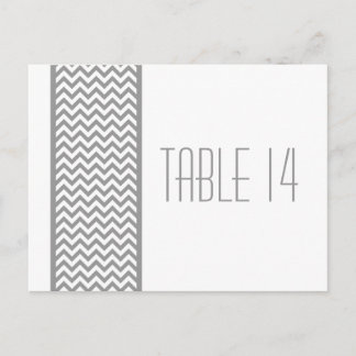 Gris Chevron Bordure Numéro de table Carte postale