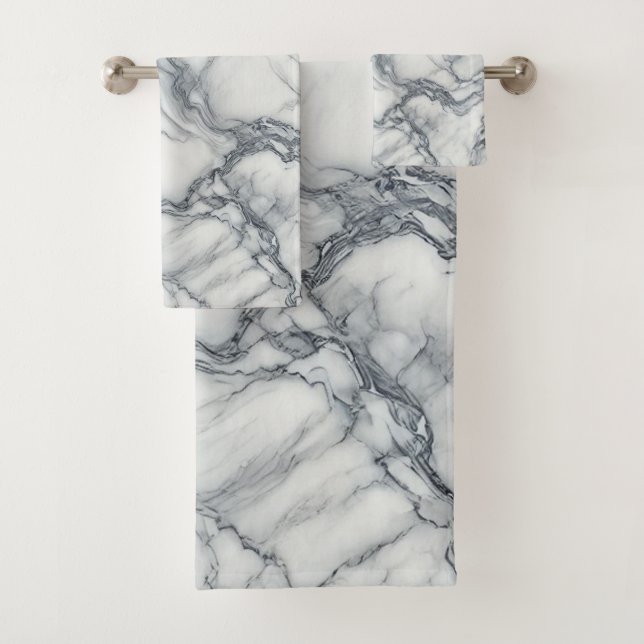 Gris chic et aspect marbre blanc Glamour (En situation)