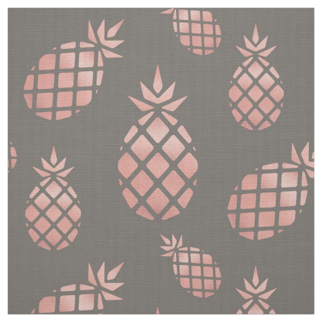 Gris Chic et Tissu d'Ameublement Ananas Or Rose (Échantillon)