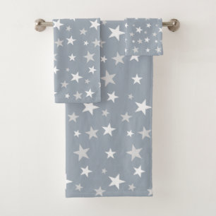 Gris clair et étoiles blanches sur gris argent cla