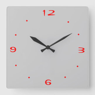 Gris clair et rouge > Horloges de cuisine
