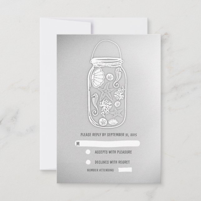 gris clair plage mason mariage pot mariage cartes  (Devant)