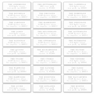 Gris Classique mariage individuel étiquette de adr