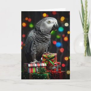 Gris d'Afrique et Cadeaux — Carte de vœux festive